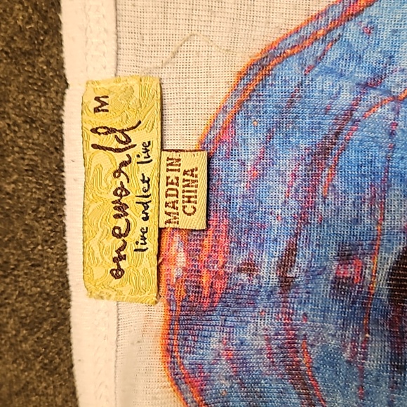 One World Live and Let Live Embellished Butterfly Design Top - Picture 9 of 9